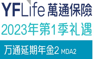 2023年1季度萬通延期年金2投保優惠